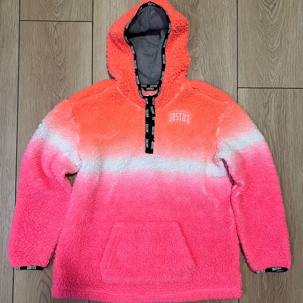EUC (Like New) - Justice Sherpa Pullover Hoodie - Girls Size 14/16